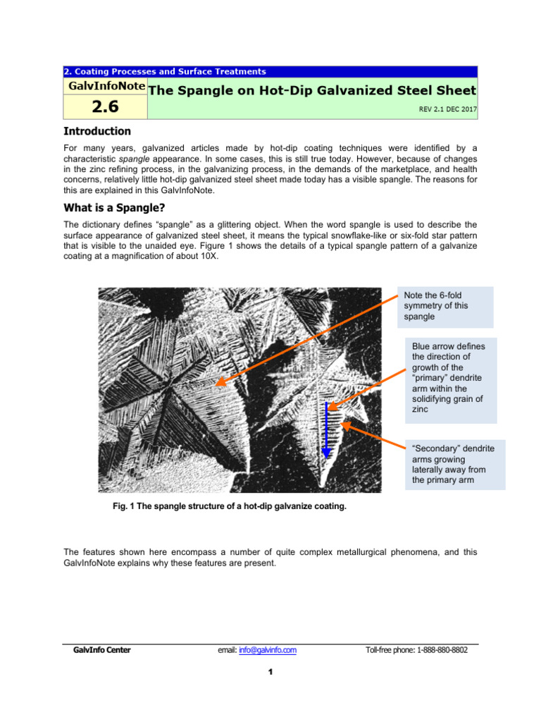 Spangle Formation in Hot-Dip Galvanizing | PDF | Lead | Crystal