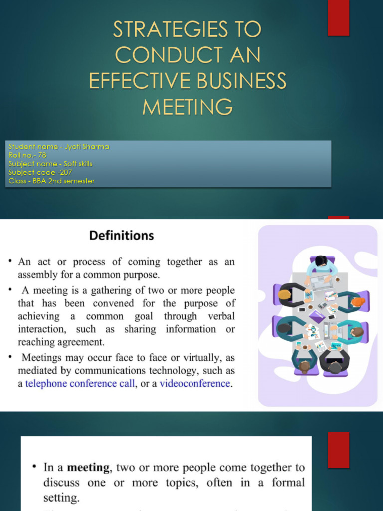 Strategies To Conduct An Effective Business Meeting | PDF ...