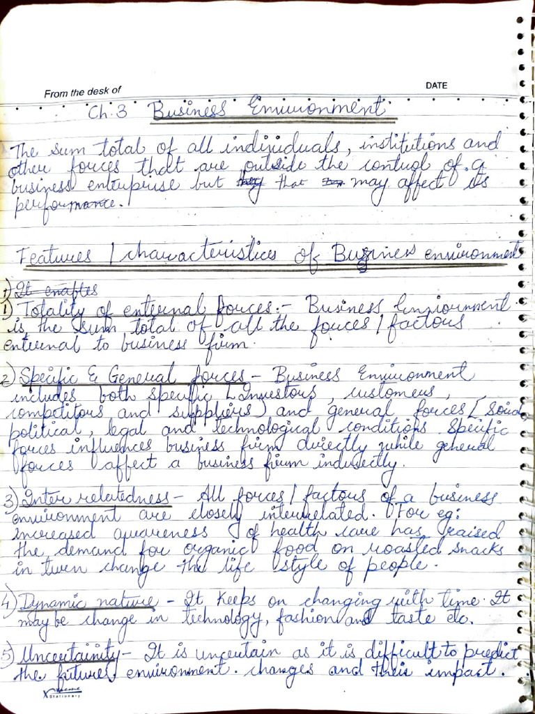 Business Environment School Notes | PDF