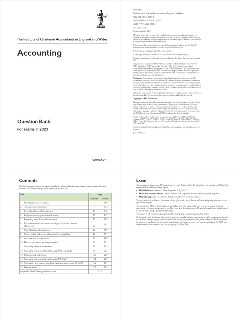 QB - Accounting CFAB - Only Question | PDF | Debits And Credits ...