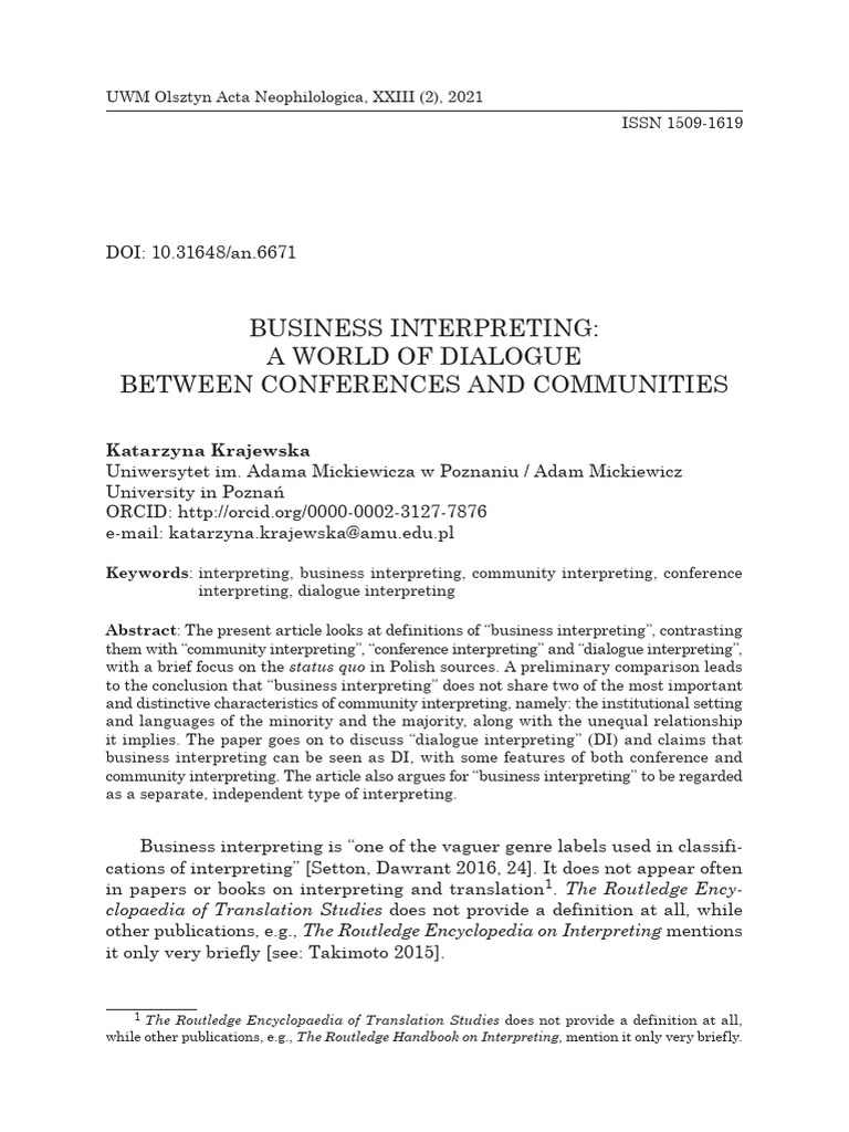 Business Interpreting Explained | PDF | Language Interpretation | Community