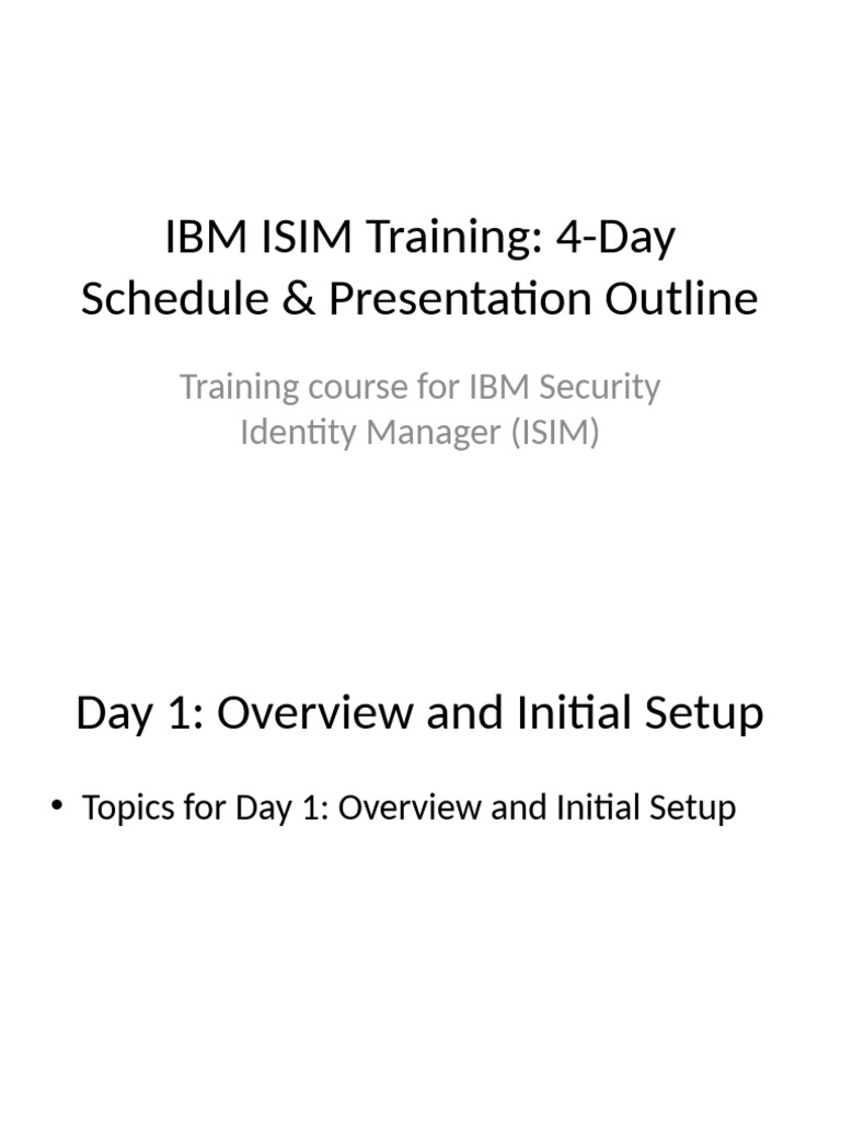 IBM ISIM Training Presentation | PDF | Computing | Information ...