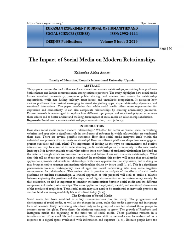 Social Media's Impact on Relationships | PDF | Social Media | Popular ...