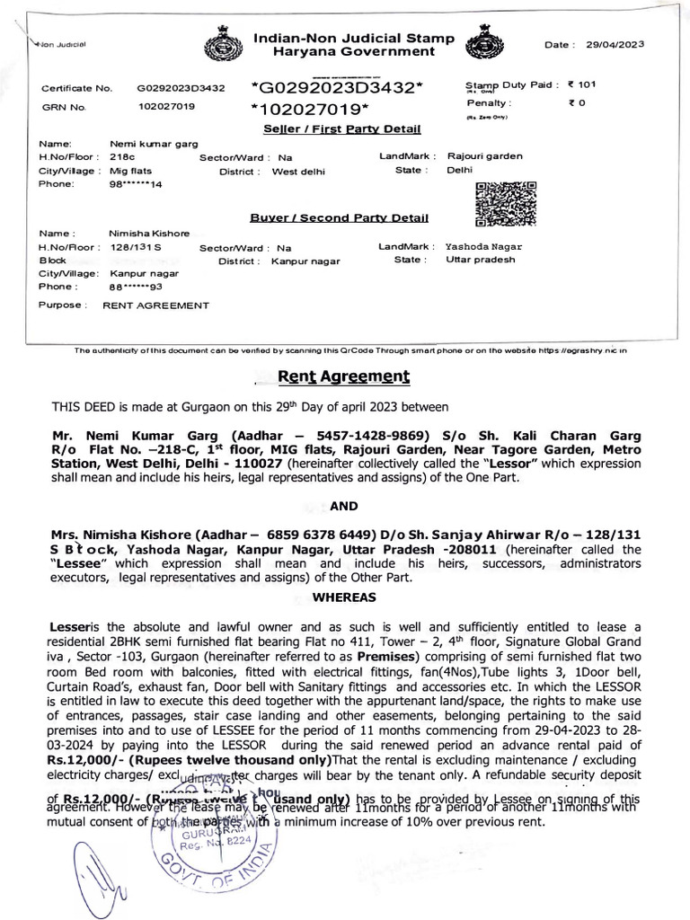 Rent Agreement | PDF | Lease | Common Law