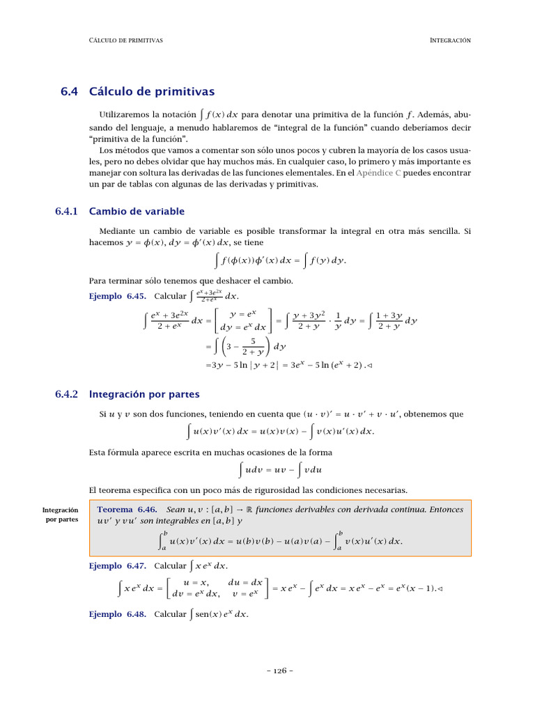 Cálculo de Primitivas e Integración | PDF | Integral | Cálculo