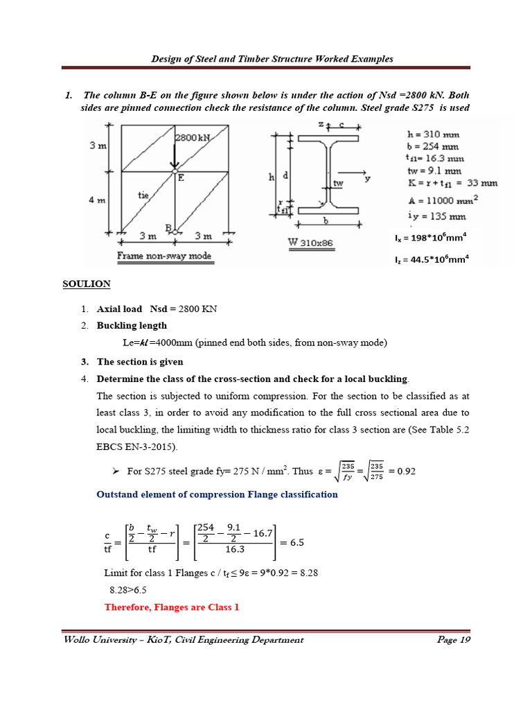 Steel and Timber Structure Design Examples | PDF | Buckling | Column