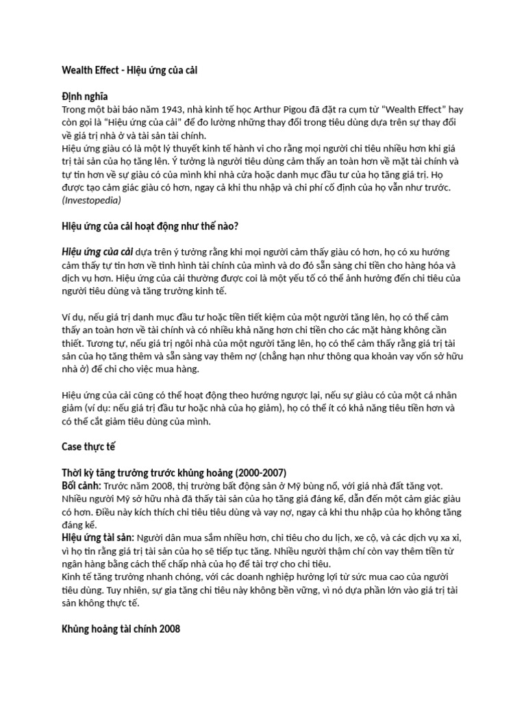 Wealth Effect | PDF