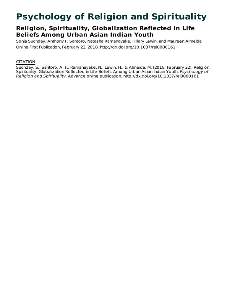 Psy of Sprituality and Religion | PDF | Karma | Spirituality