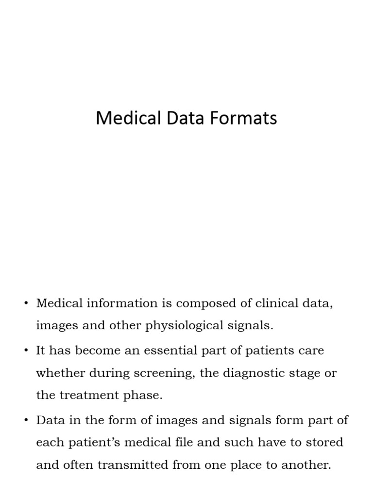 Overview of Medical Data Formats | PDF | Medical Imaging | Anthropometry