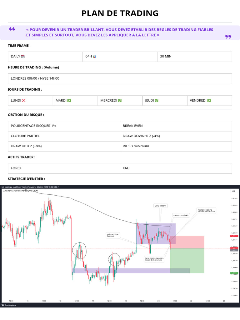 Plan de Trading Stratégique Forex | PDF