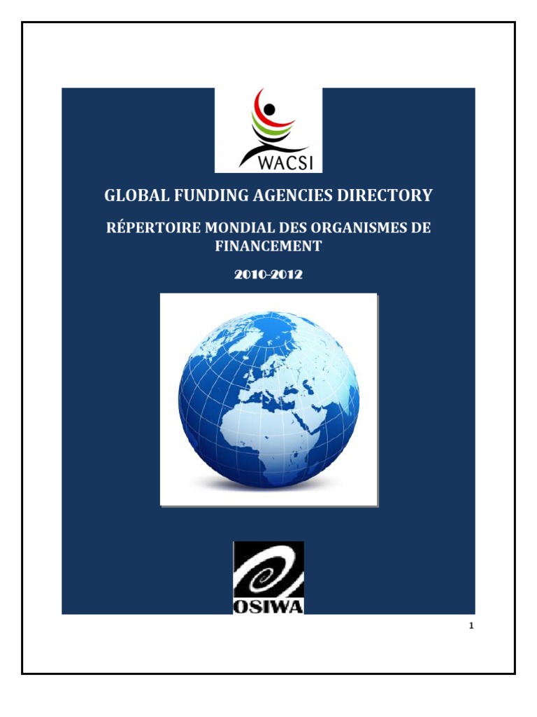 Global Funding Agencies Directory Pdf