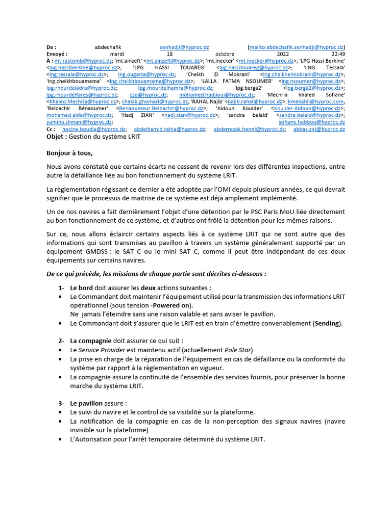 Gestion efficace du système LRIT | PDF
