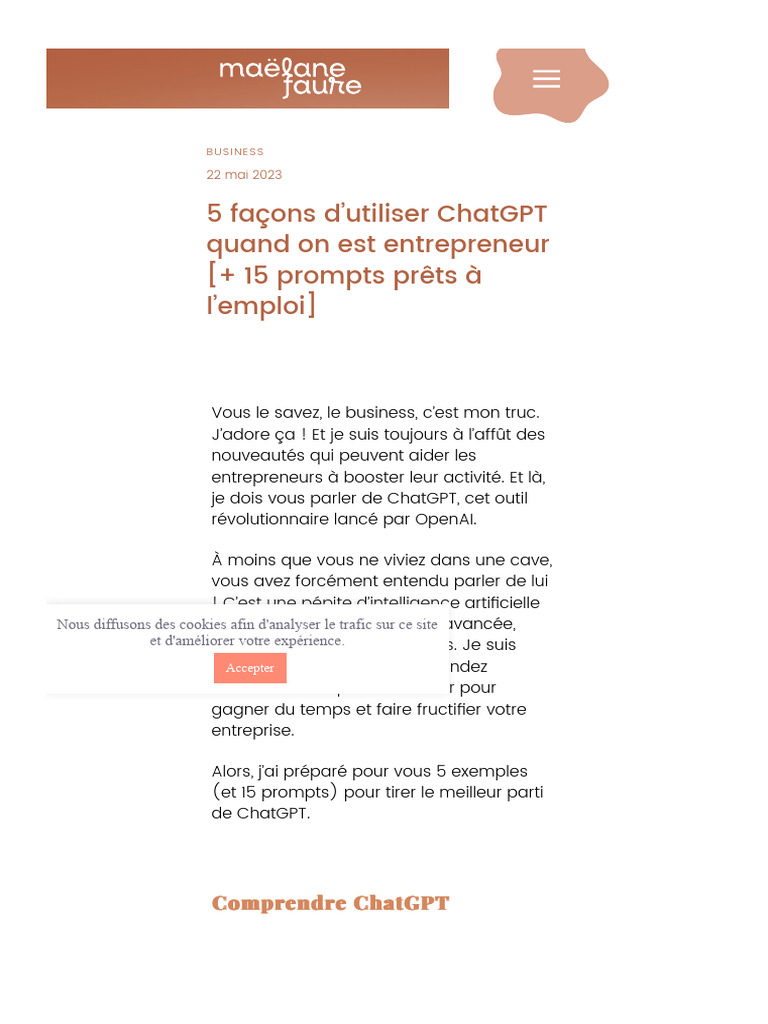 5 usages de ChatGPT pour entrepreneurs | PDF | Intelligence ...