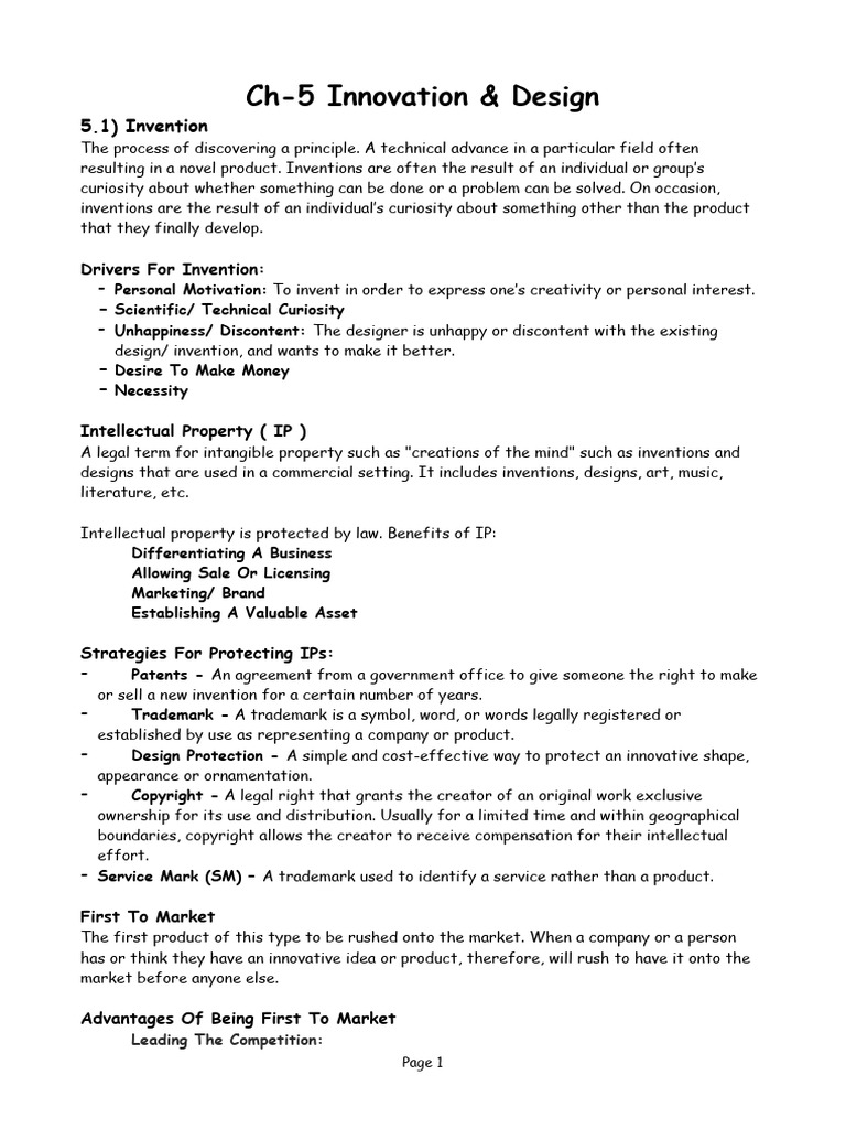 Innovation and Design Strategies Explained | PDF | Intellectual ...