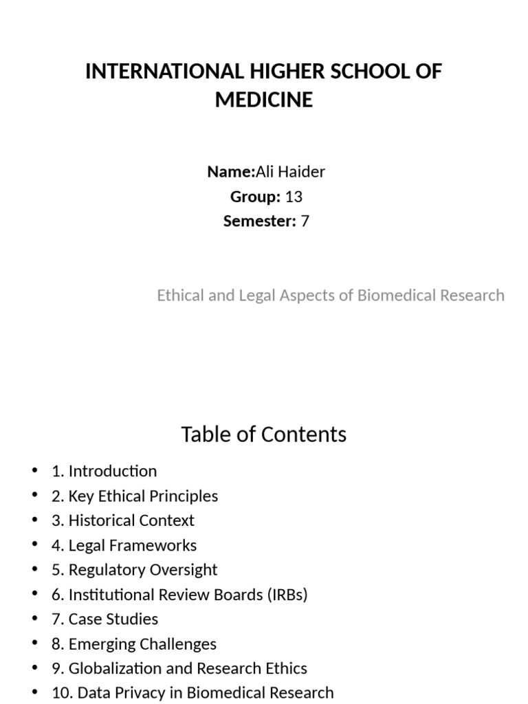 Ethical Frameworks in Biomedical Research | PDF | Institutional Review ...