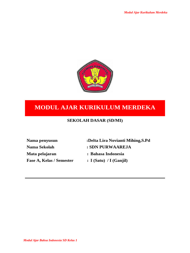 Modul Ajar Kelas 1 Kurikulum Merdeka | PDF