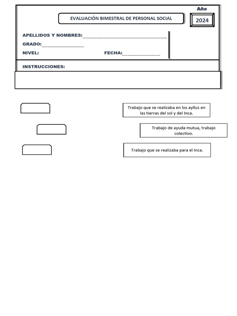 Examen de Personal Social | PDF | Imperio Inca | Francisco Pizarro