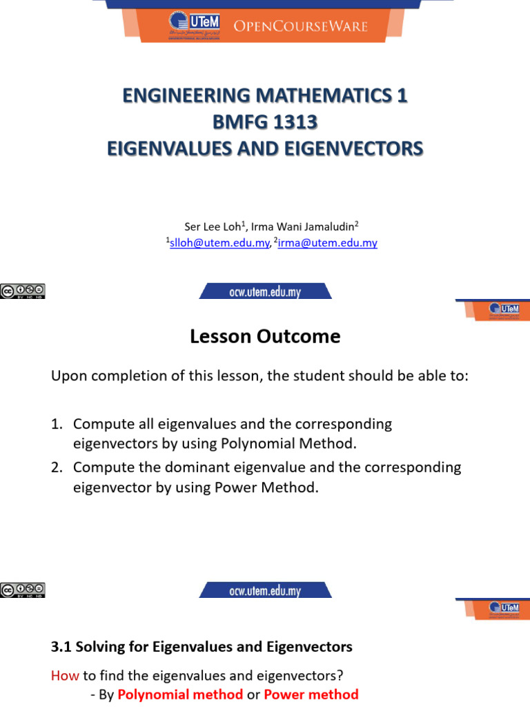 Week 4 | PDF | Eigenvalues And Eigenvectors | System Of Linear Equations