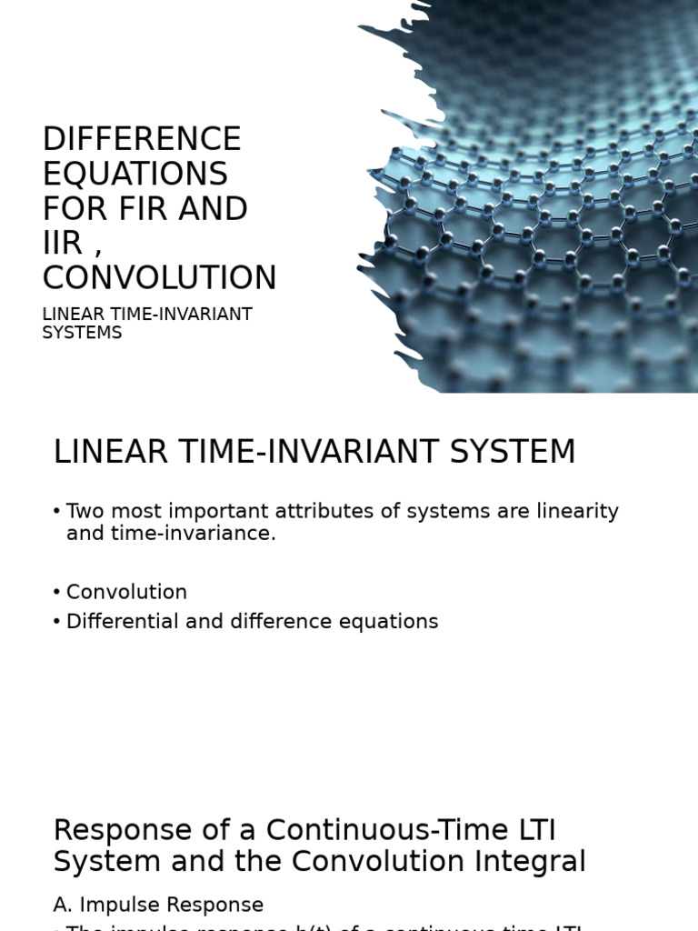 Lecture 3a Lti Fir Iir and Conv | PDF | Convolution | Mathematical Analysis