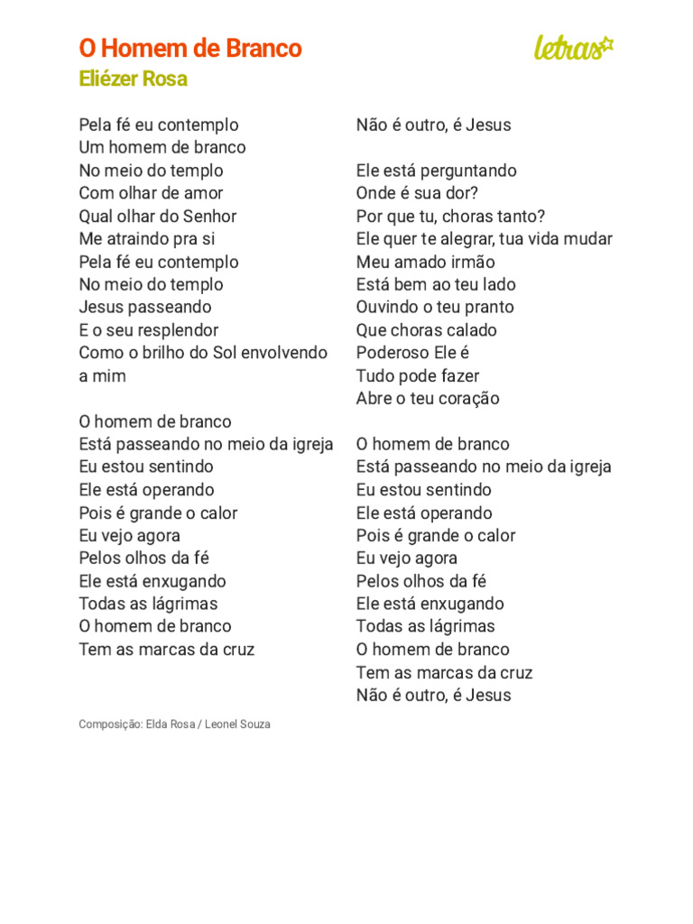 O Homem de Branco: Louvor e Fé | PDF