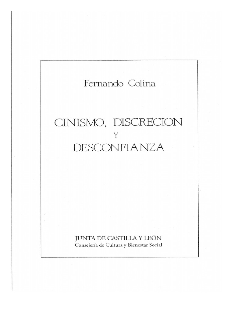 Cinismo, Discreción y Desconfianza. F. Colina | PDF