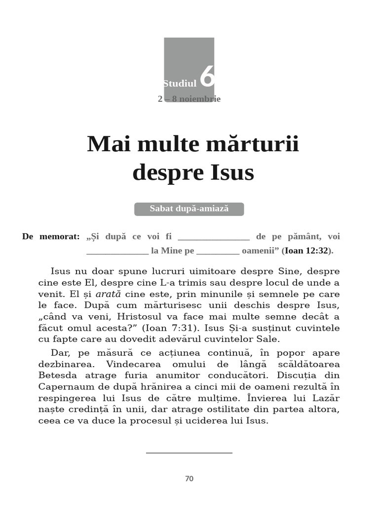 Mai Multe Mărturii Despre Isus | PDF
