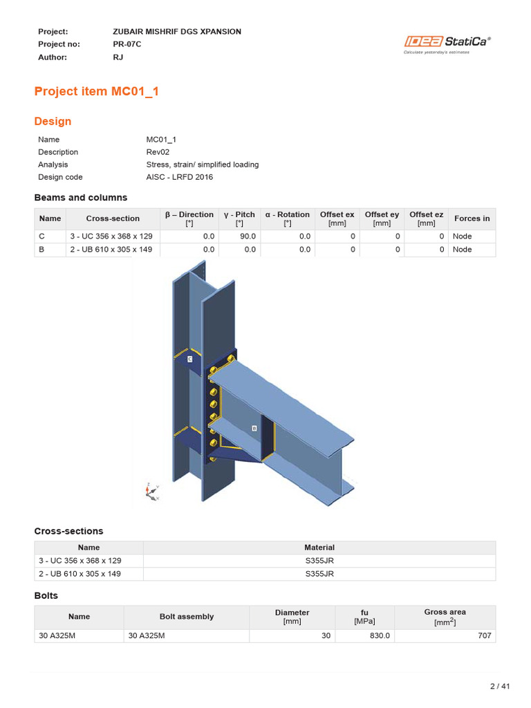 251034dacs50250_ex-De00_00 Connection Design Calculation Report for ...