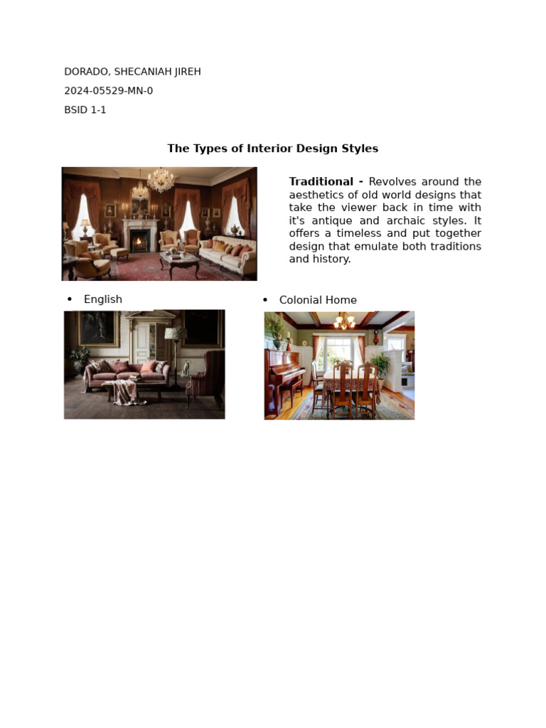 Top Interior Design Styles Explained | PDF