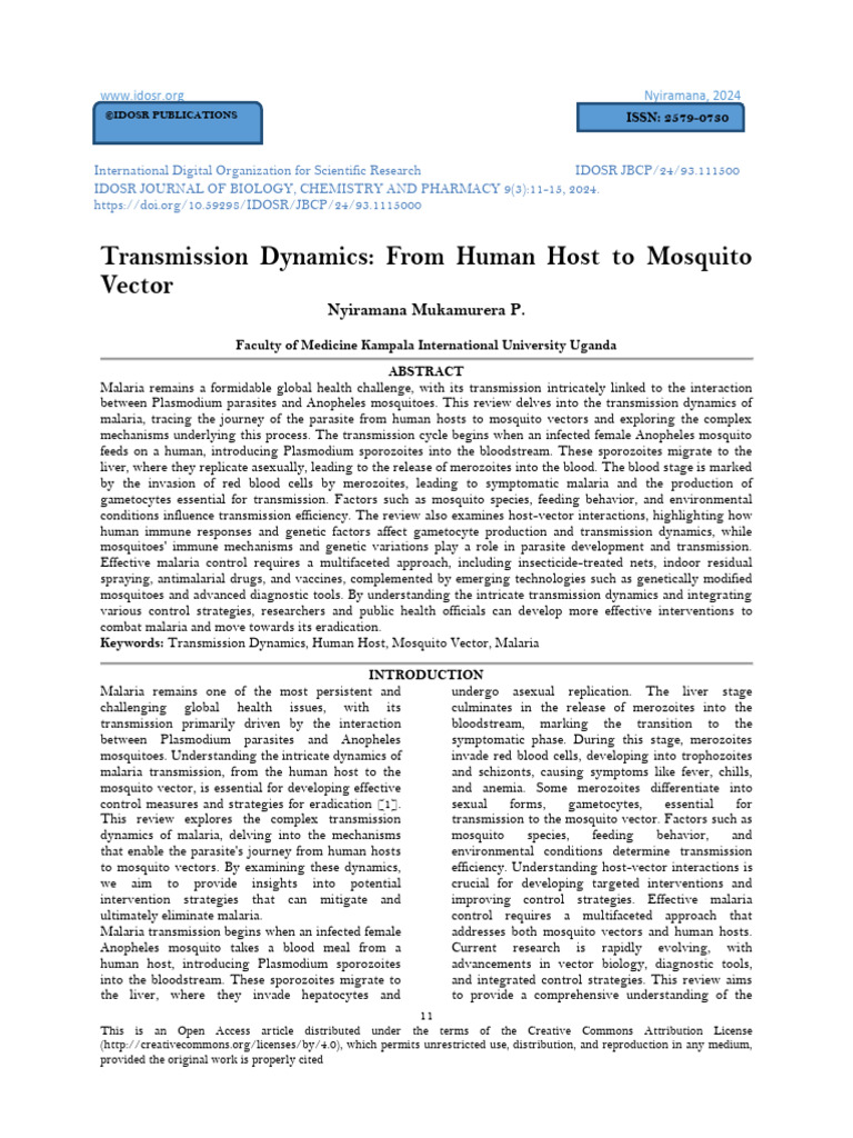 Anopheles Life Cycle in Malaria Transmission | PDF | Malaria | Plasmodium