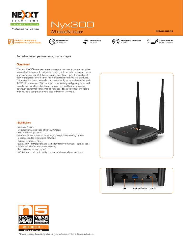 Nyx 300 Wireless-N Router Overview | PDF | Computer Network | Ieee 802.11