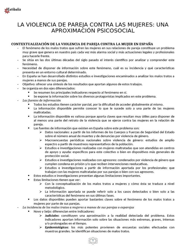 Tema 2 - Violencia de Pareja Contra Las Mujeres | PDF | La violencia ...