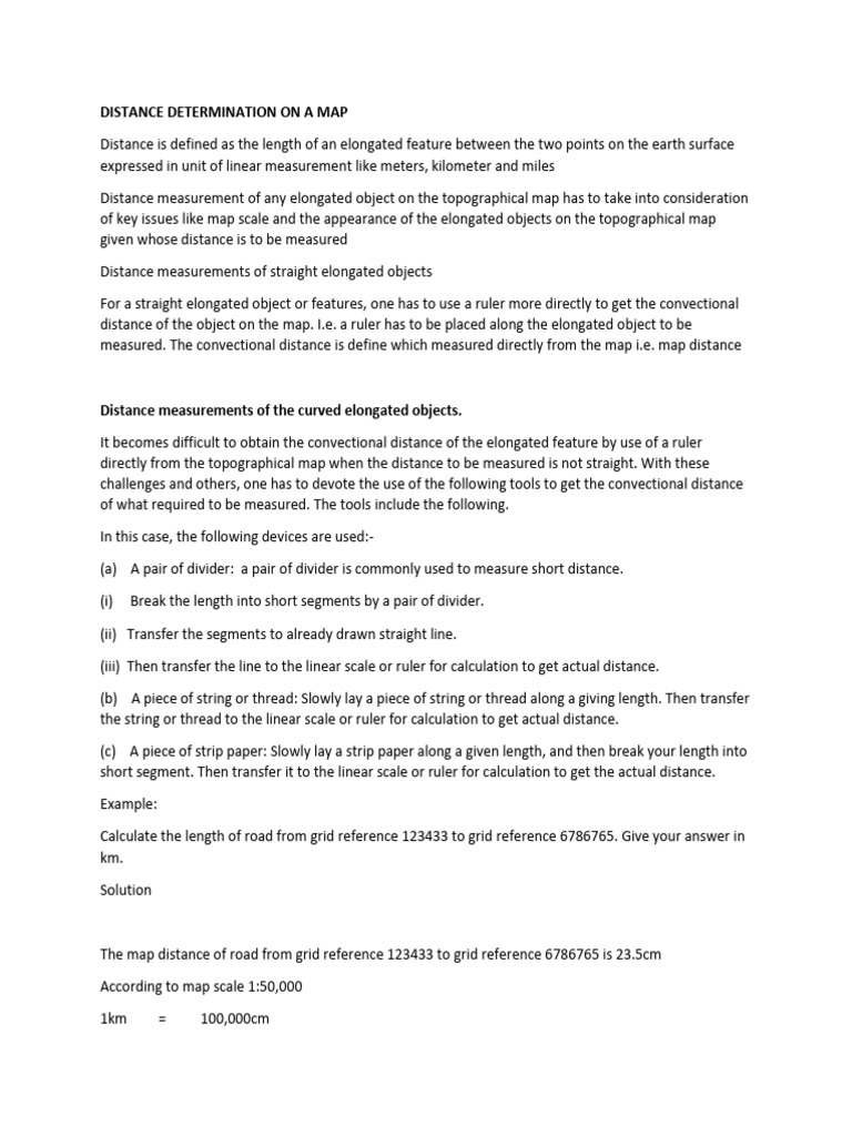 Distance Determination On A Map-2 | PDF | Area | Shape
