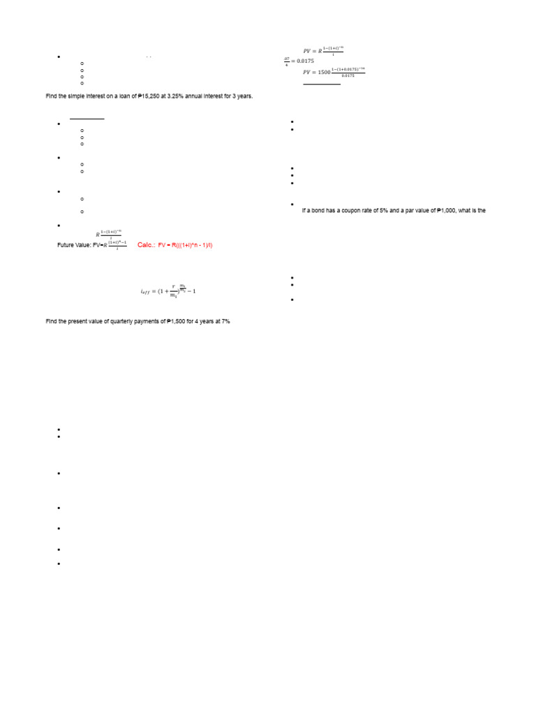 Reviewer in Gen Math Quarter 2 | PDF | Interest | Bonds (Finance)
