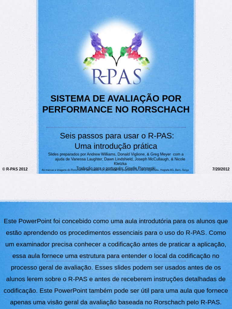 Introdução ao R-PAS no Rorschach | PDF