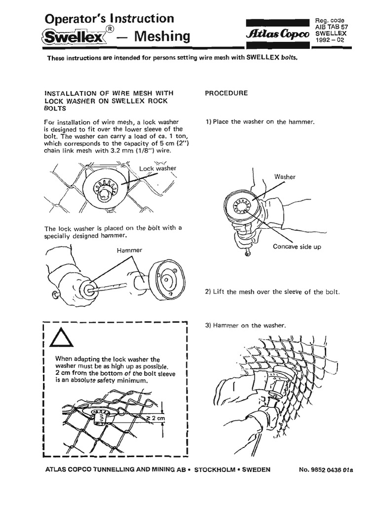 Op Instruct Swellex Meshing - 9852 0436 01a | PDF