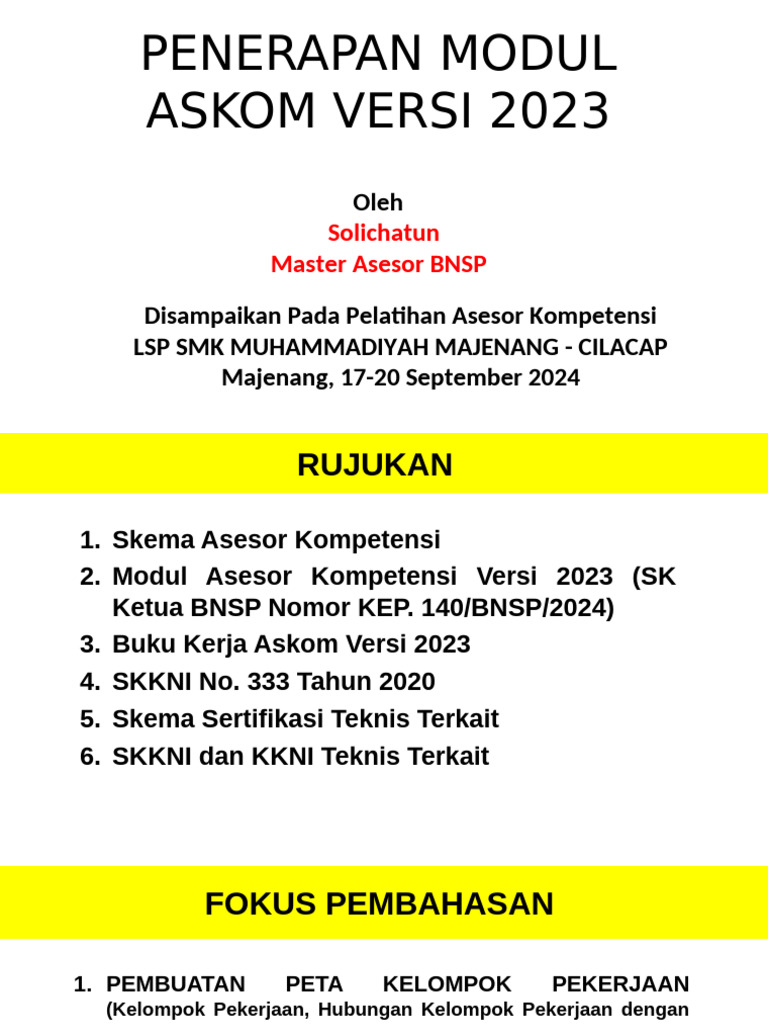 Penerpan Modul Askom Versi 2023-Edit | PDF