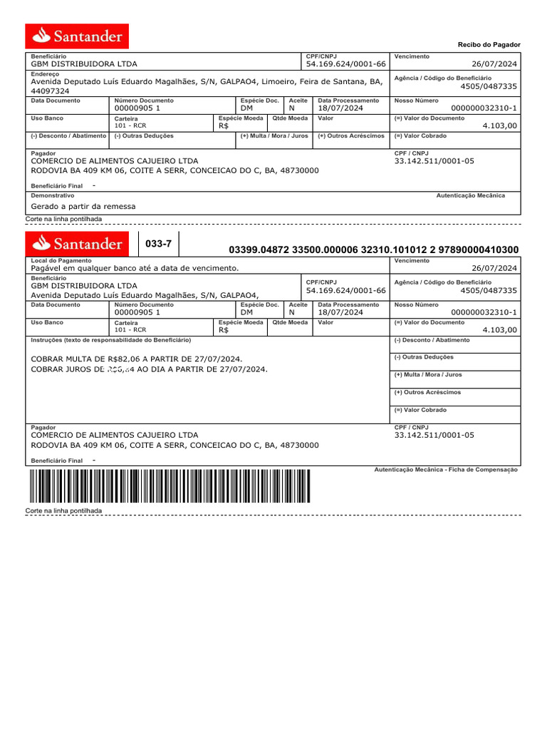 Ficha de Compensação Bancária | PDF | Finanças pessoais | Bancos