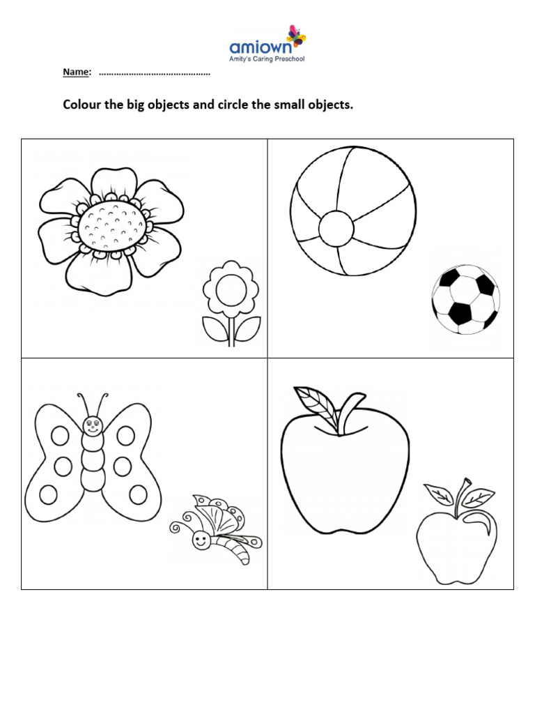 Big and Small - Worksheet 1 | PDF