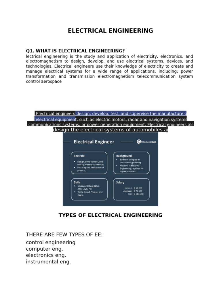 Overview of Electrical Engineering | PDF | Electrical Engineering ...