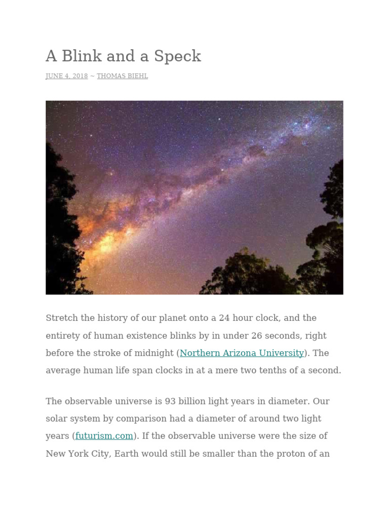 The Insignificance of Human Existence | PDF | Universe | Astronomy