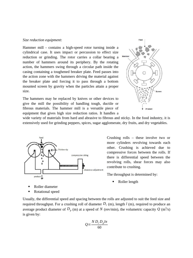 Remedial Notes On Size Reduction and Emulsification | PDF | Mill ...