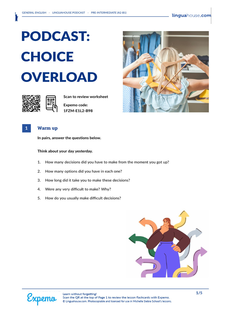 Choice Overload Podcast for Learners | PDF