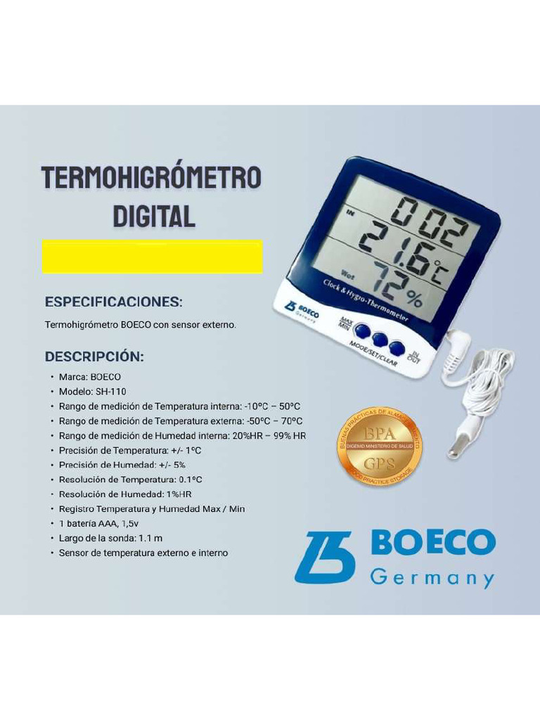 Termohigrometro Boeco 3 | PDF