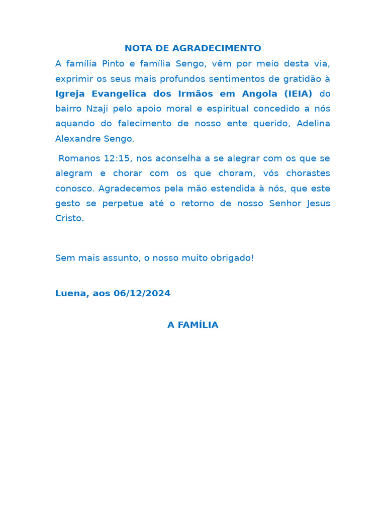 Agradecimento à IEIA pelo Apoio | PDF