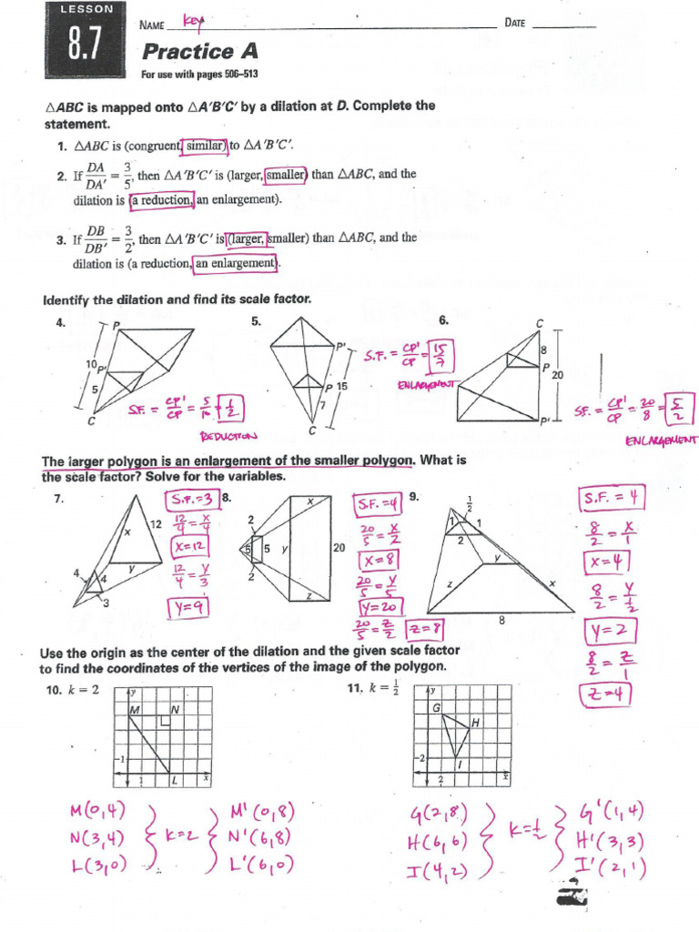 8.7 Review WKST Key | PDF
