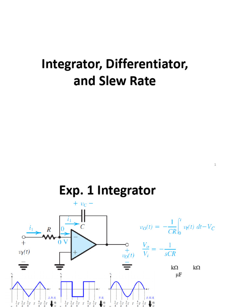 OP-Amp Circuits (II) - Integrators, Differentiators, and Slew Rate | PDF