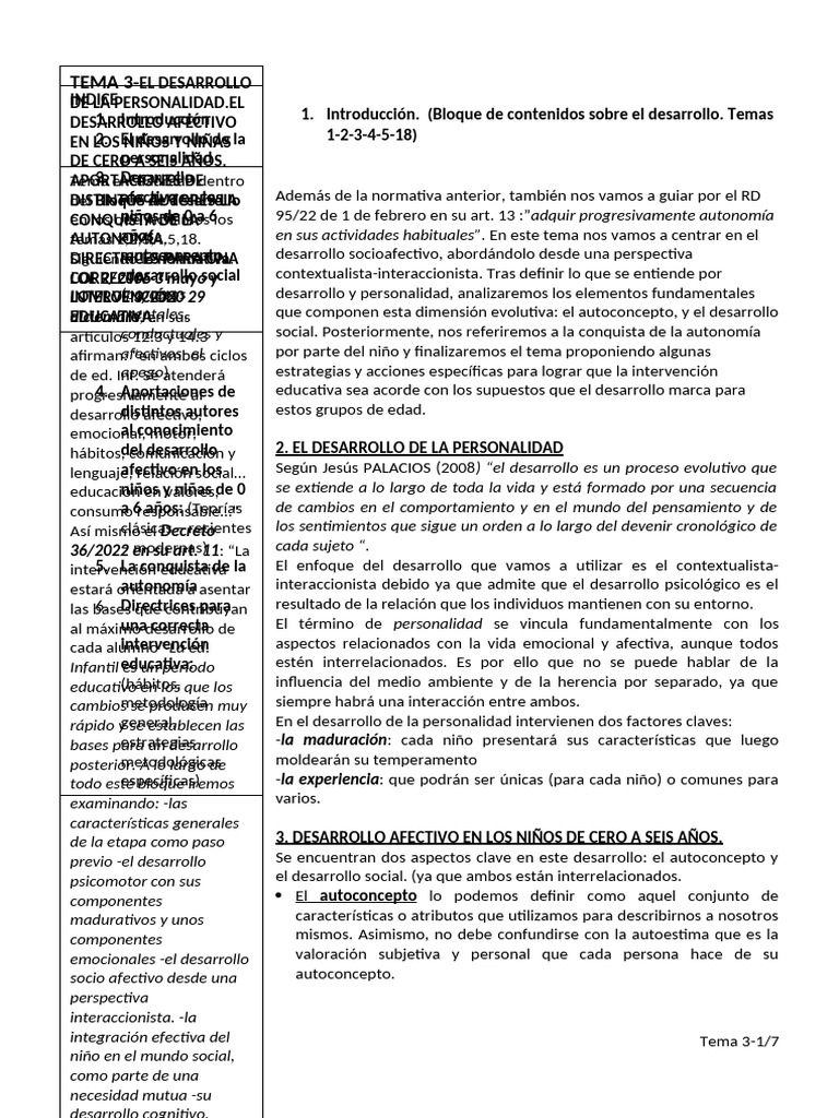 Desarrollo Afectivo en Niños de 0 a 6 Años | PDF | Teoría de apego ...