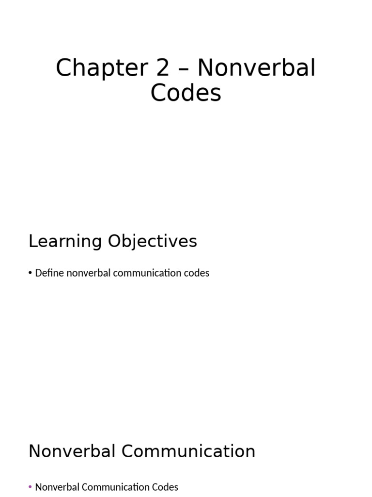 Chapter 2 Nonverbal Codes | PDF