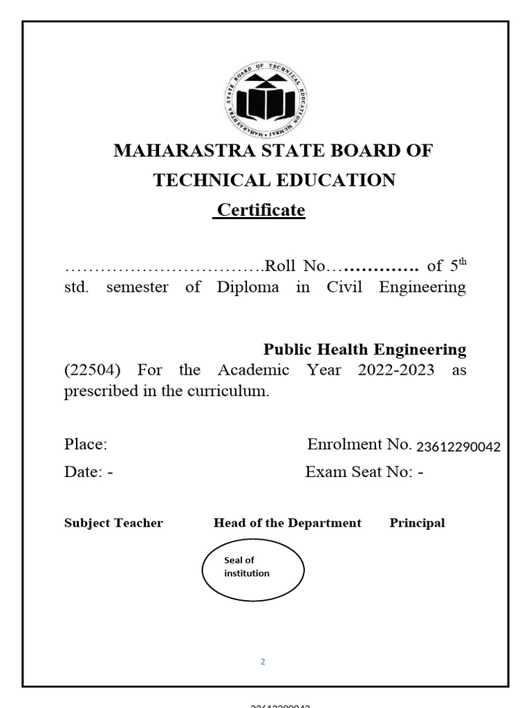 Diploma Certificate in Civil Engineering | PDF