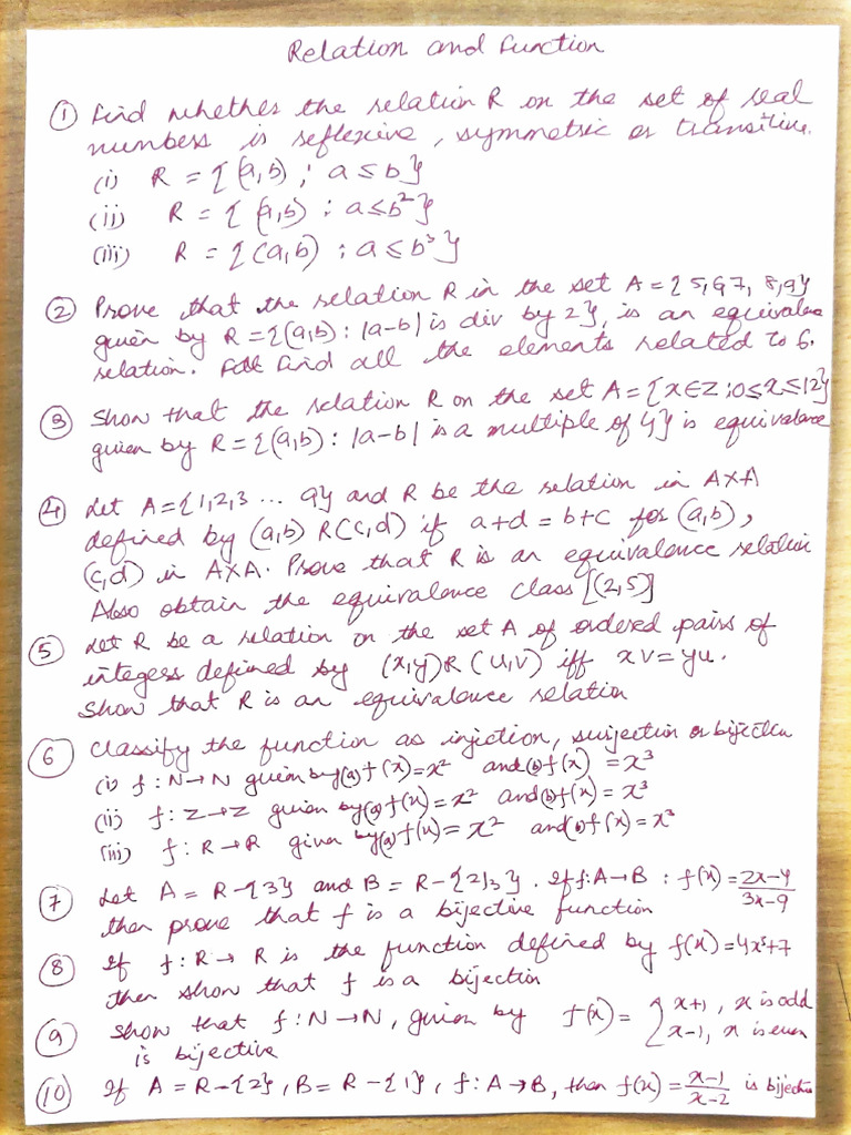 Important Ques Rel Function | PDF
